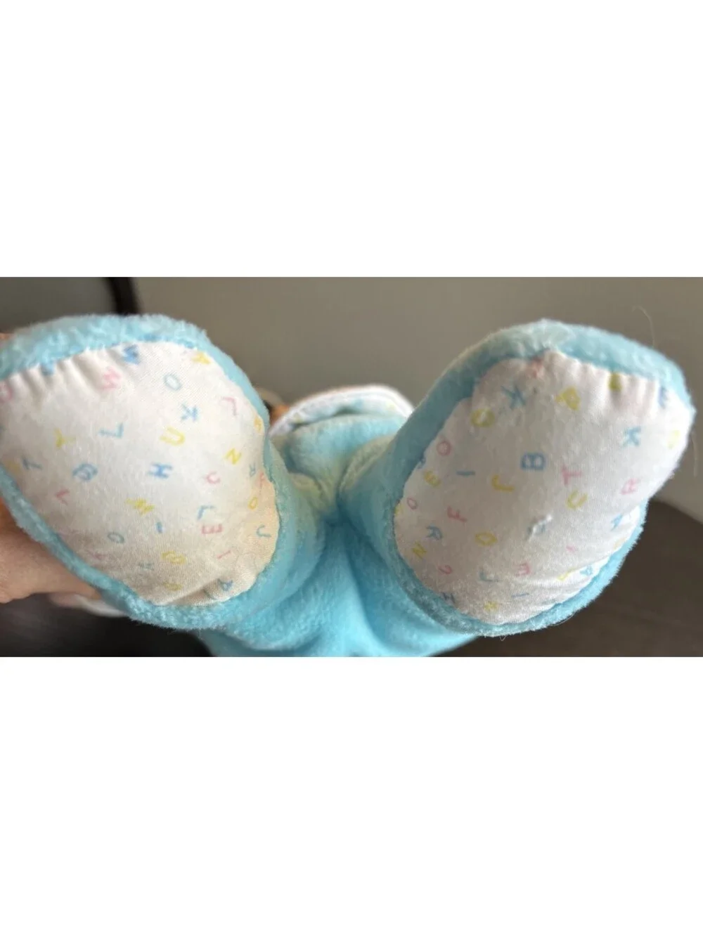 Vtg 1987 Cabbage Patch Kids Babyland Doll Blue Sleeper Green Eyes Rattle Dimple